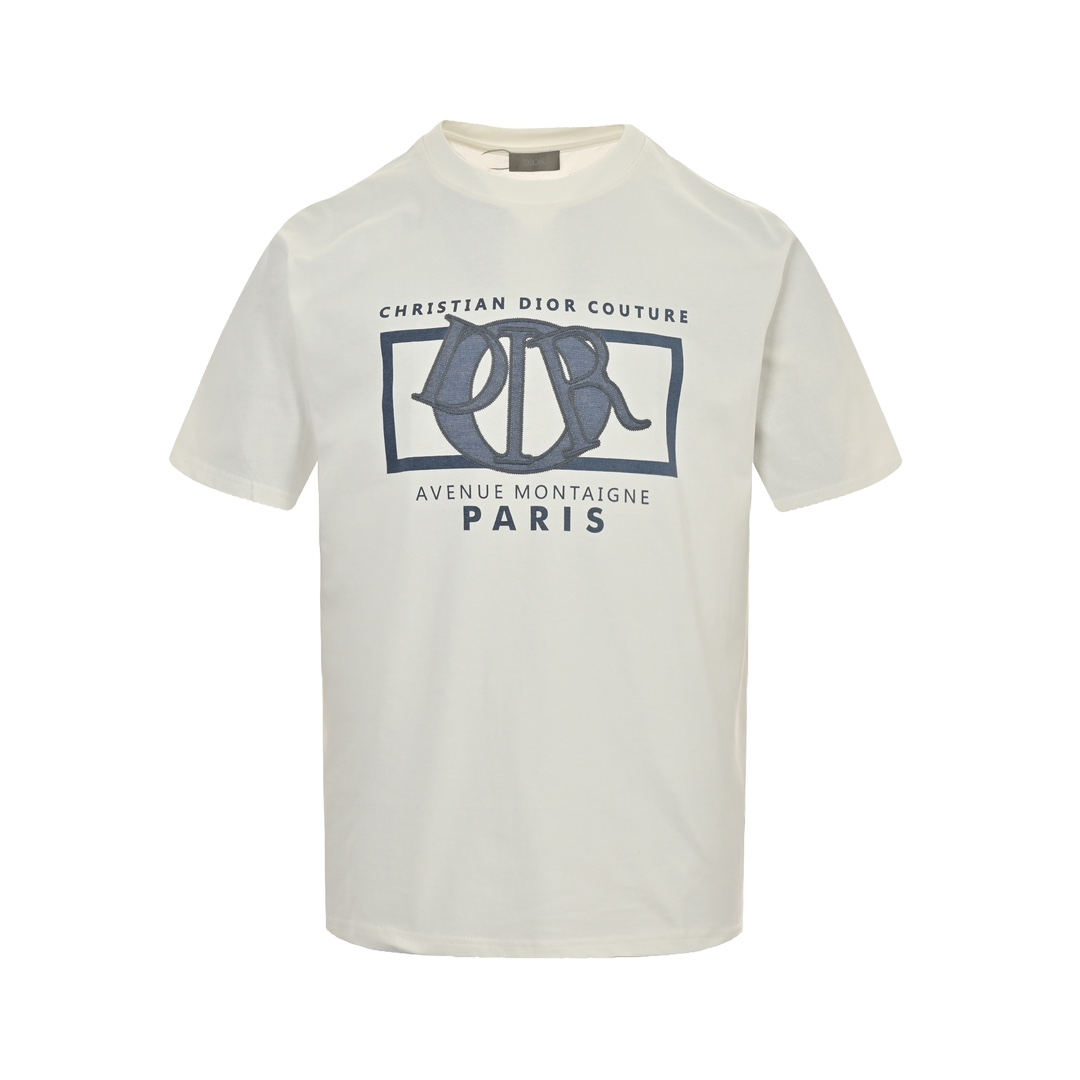 Dior 24ss patch embroidered lettering short sleeve