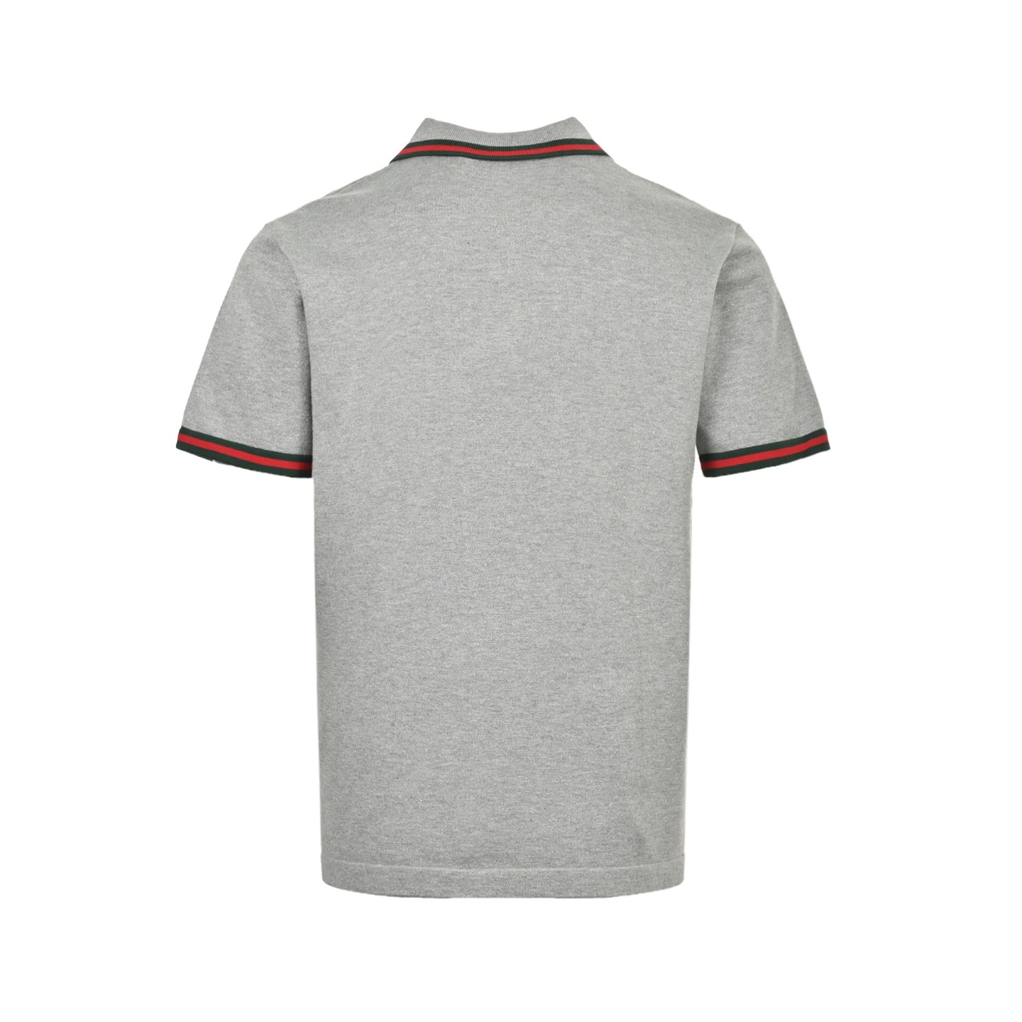 Gucci 25ss red and green striped silver thread knitted Polo short sleeve