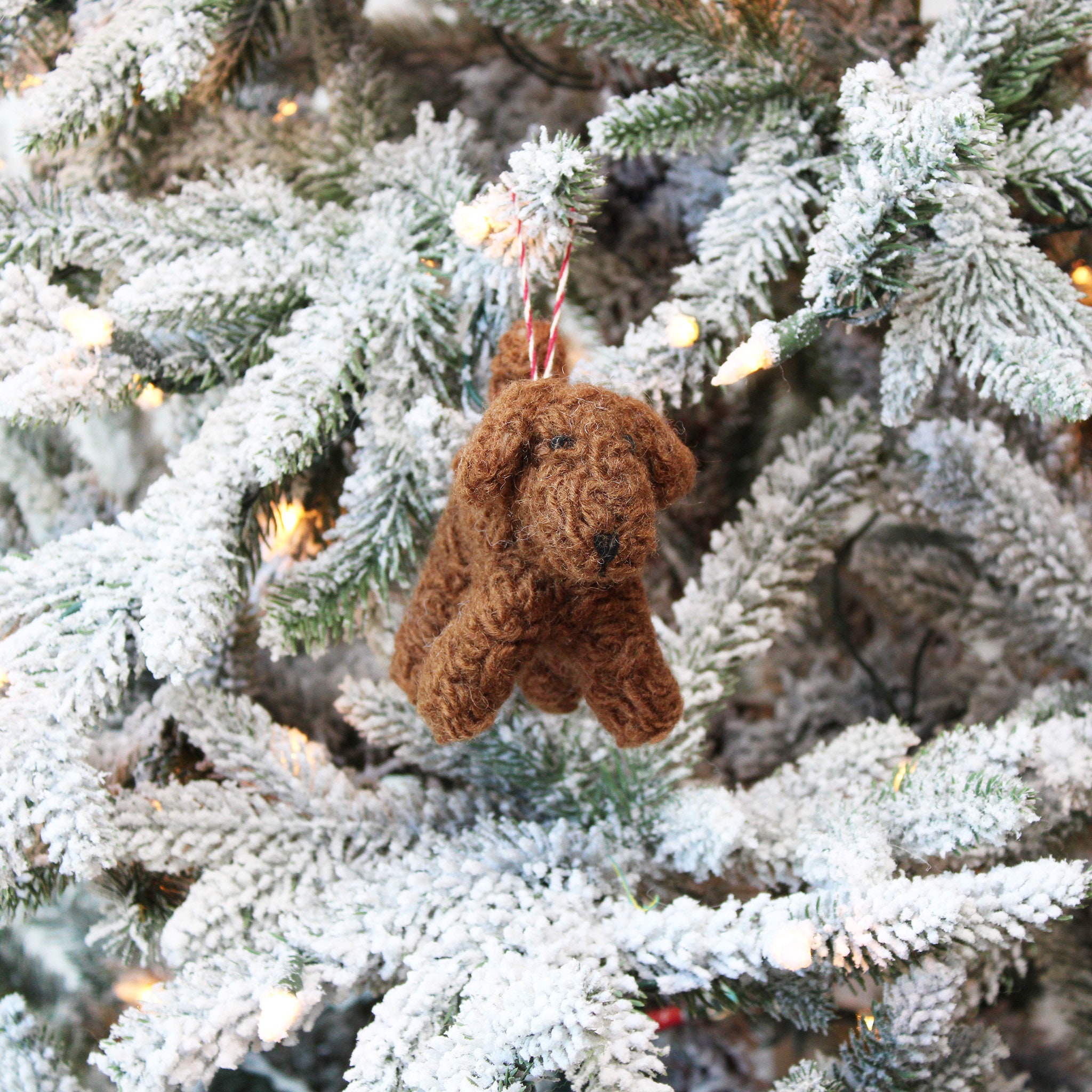 🐕Curly Doodle Dog Felted Wool Ornament