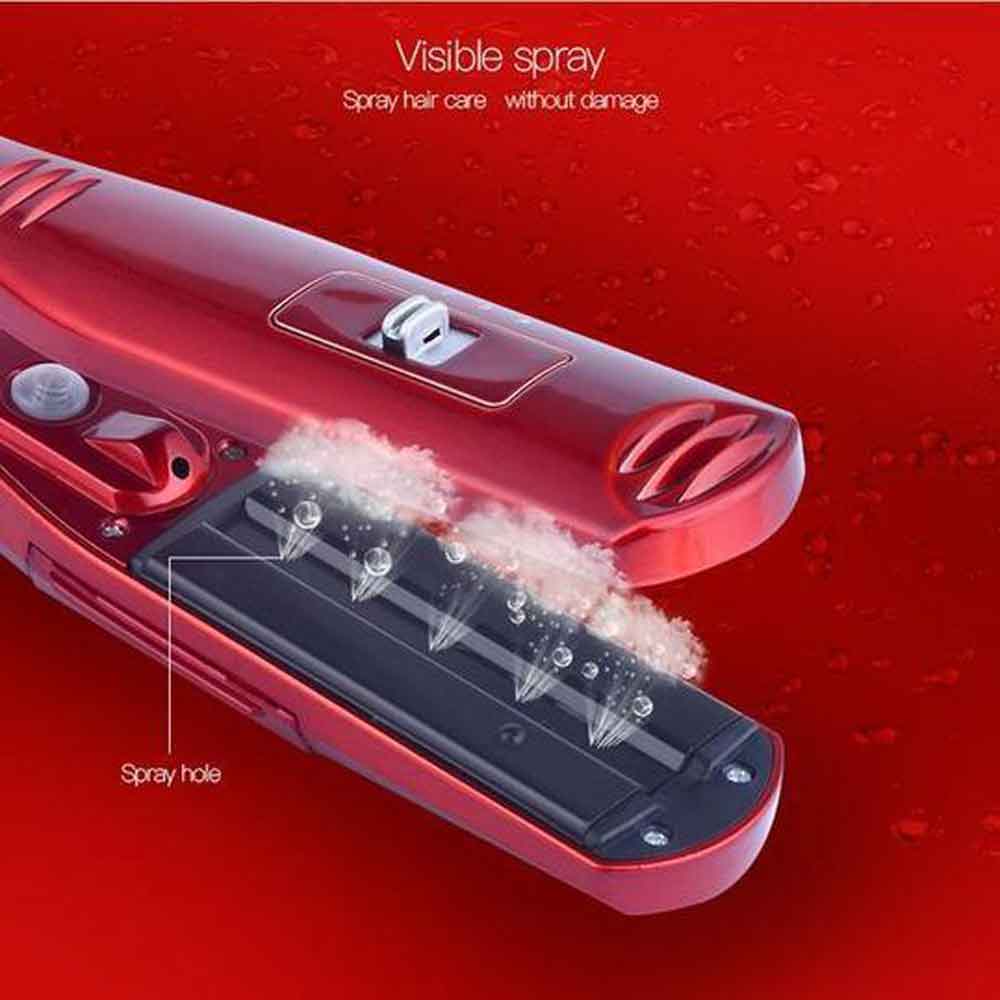 LunaWig Ceramic Steam Hair Straightener Flat Iron for Wet/Dry Hair