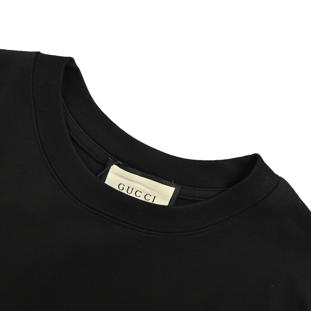 Gucci 24ss flame double G embroidered short sleeve