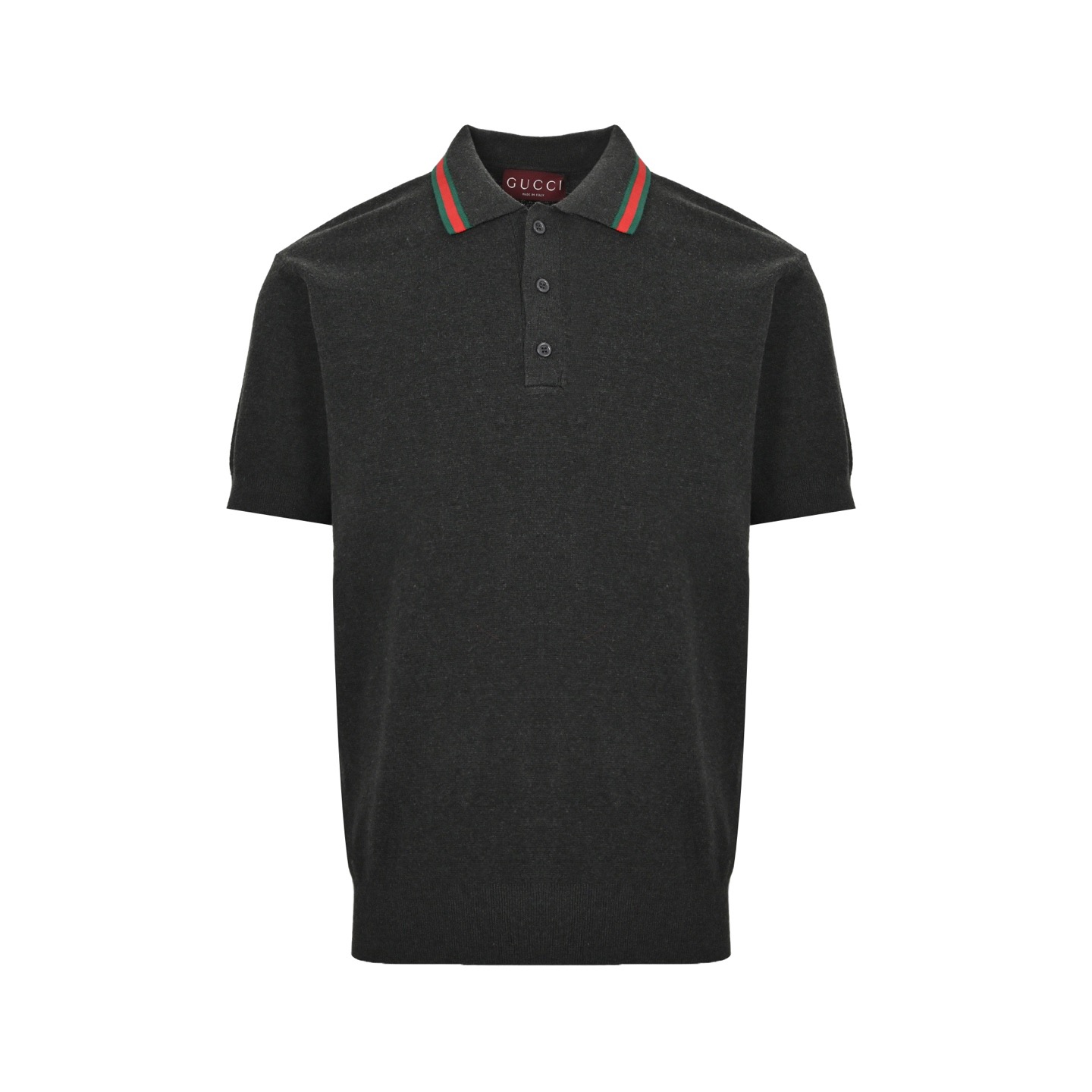 Gucci 25ss red and green jacquard collar knitted Polo short sleeve