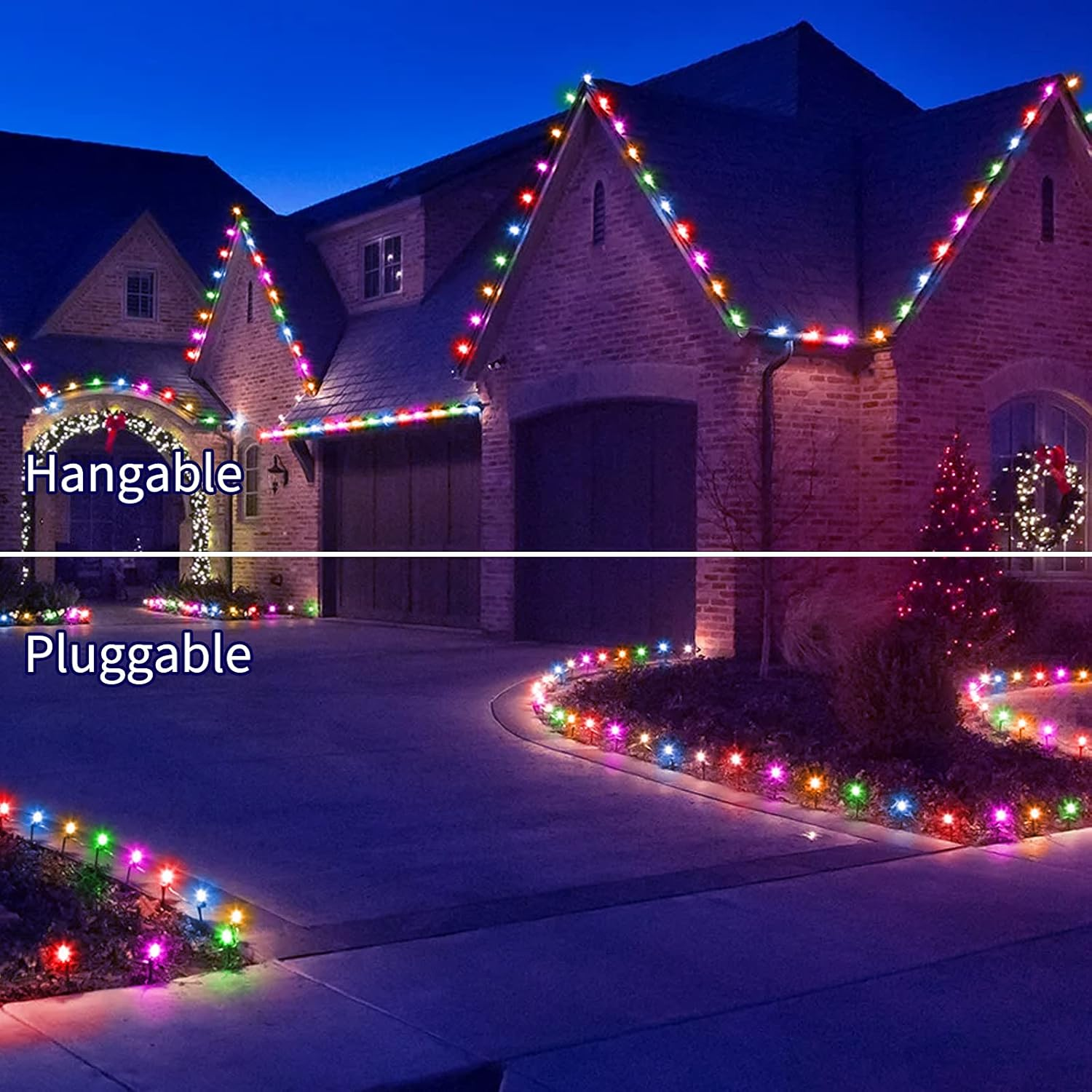 25.7 Feet C9 Christmas Lights with 20 Multicolor Bulbs and Stakes