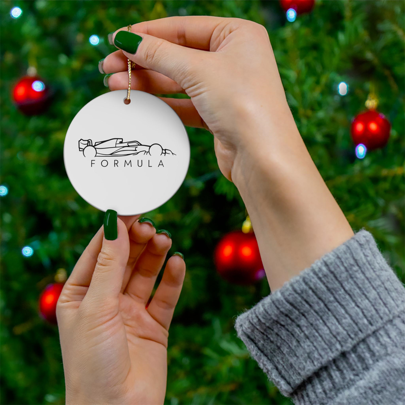 F1 Themed Christmas Ornament