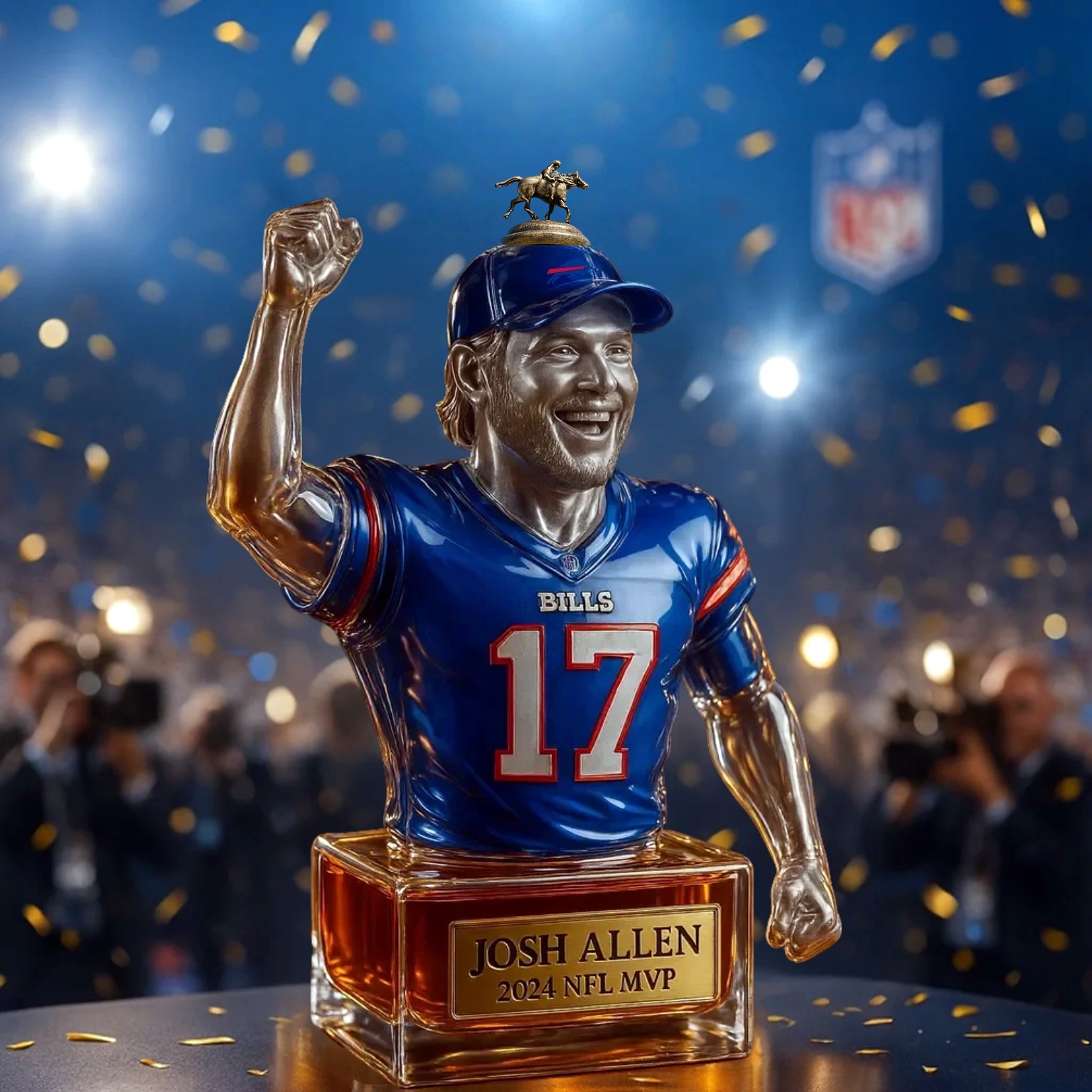 Josh Allen 2024 NFL MVP Whiskey Bottle