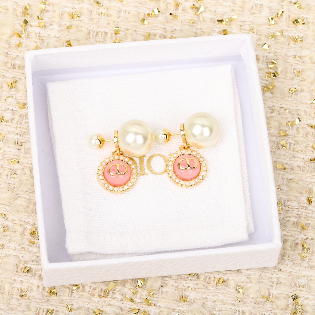 Dior Pink Sapphire Pearl Earrings