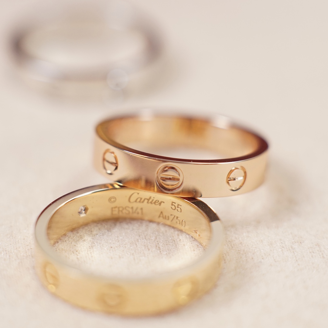 Cartier narrow single diamond love ring