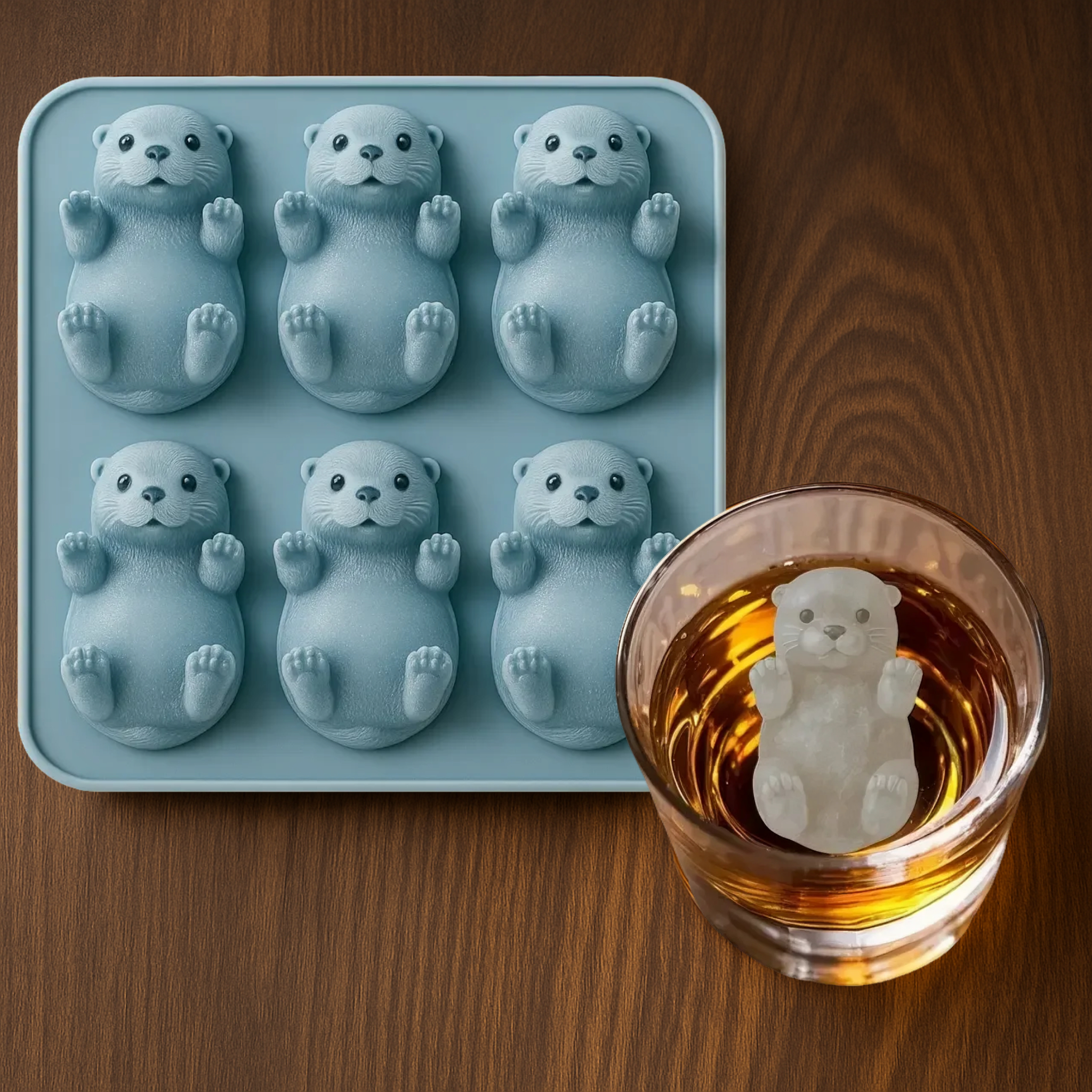 Cute otter ice cube mold