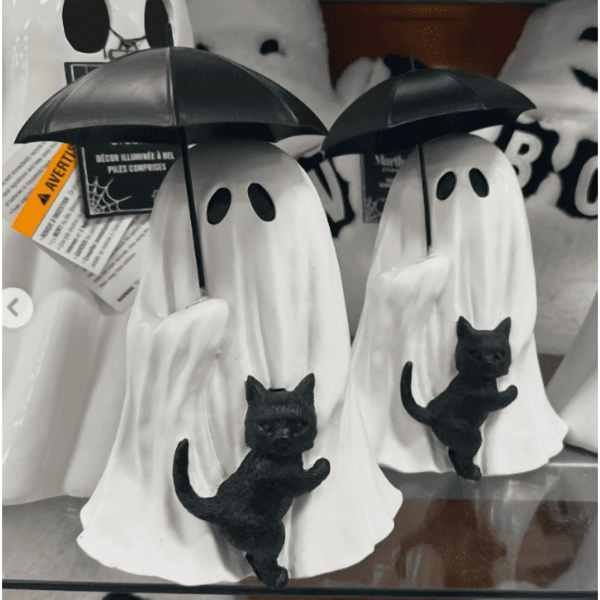 NEW 2025 Viral Ghost Holding Umbrella With Black Cat