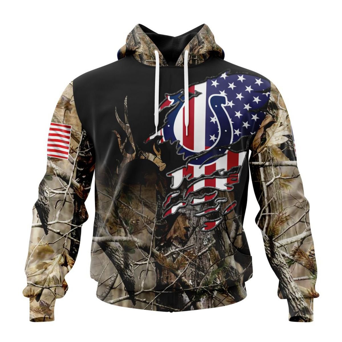 INDIANAPOLIS COLTS 3D HOODIE CAMO REALTREE HUNTING