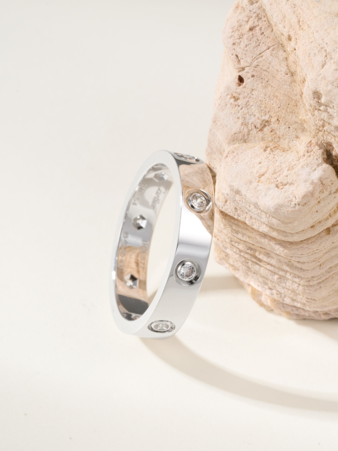 Cartier love narrow 8 diamond ring