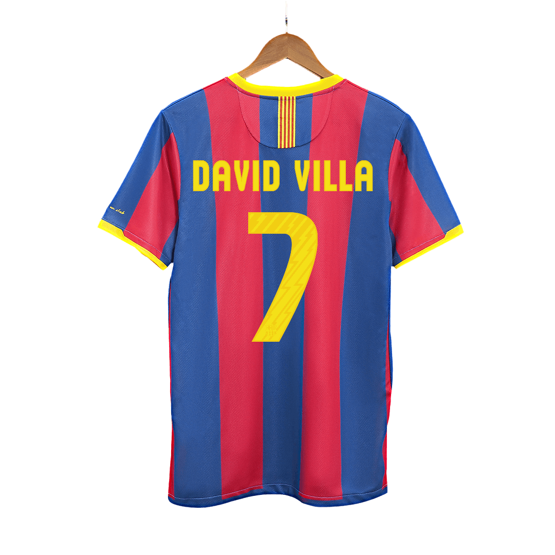 DAVID VILLA #7 Ρετρό φανέλα Barcelona για εντός έδρας ποδόσφαιρο 2010/11