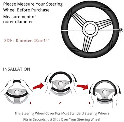 🚗🚗Winter warm plush car steering wheel three-piece set