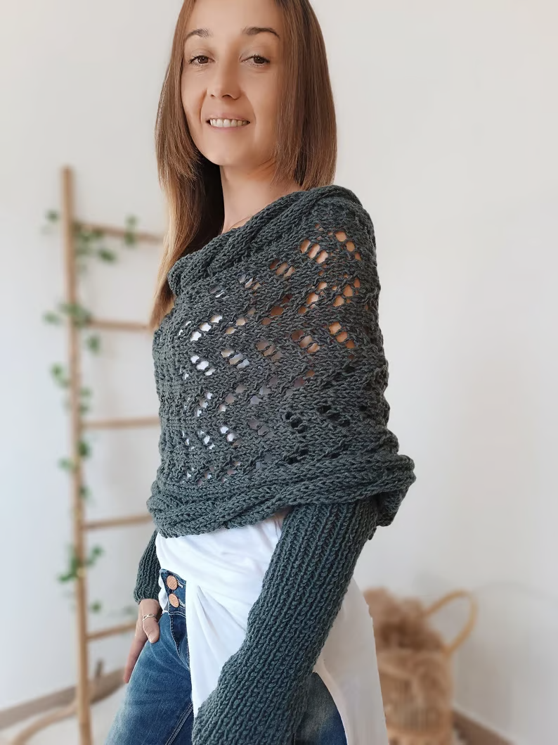 🔥Hot Save 49% OFF🔥Knitted Cable Wrap, Shrugs For Women, Knitted Wrap