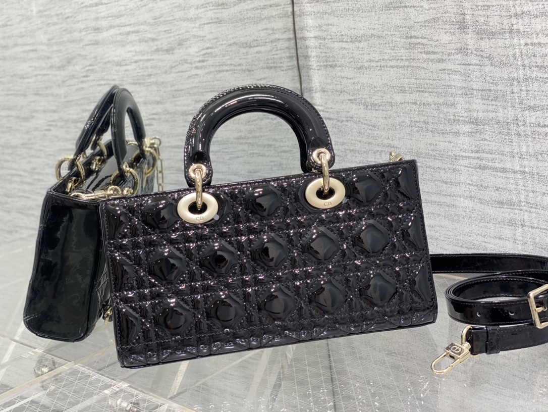 Dior D-joy Medium Patent Leather Bag
