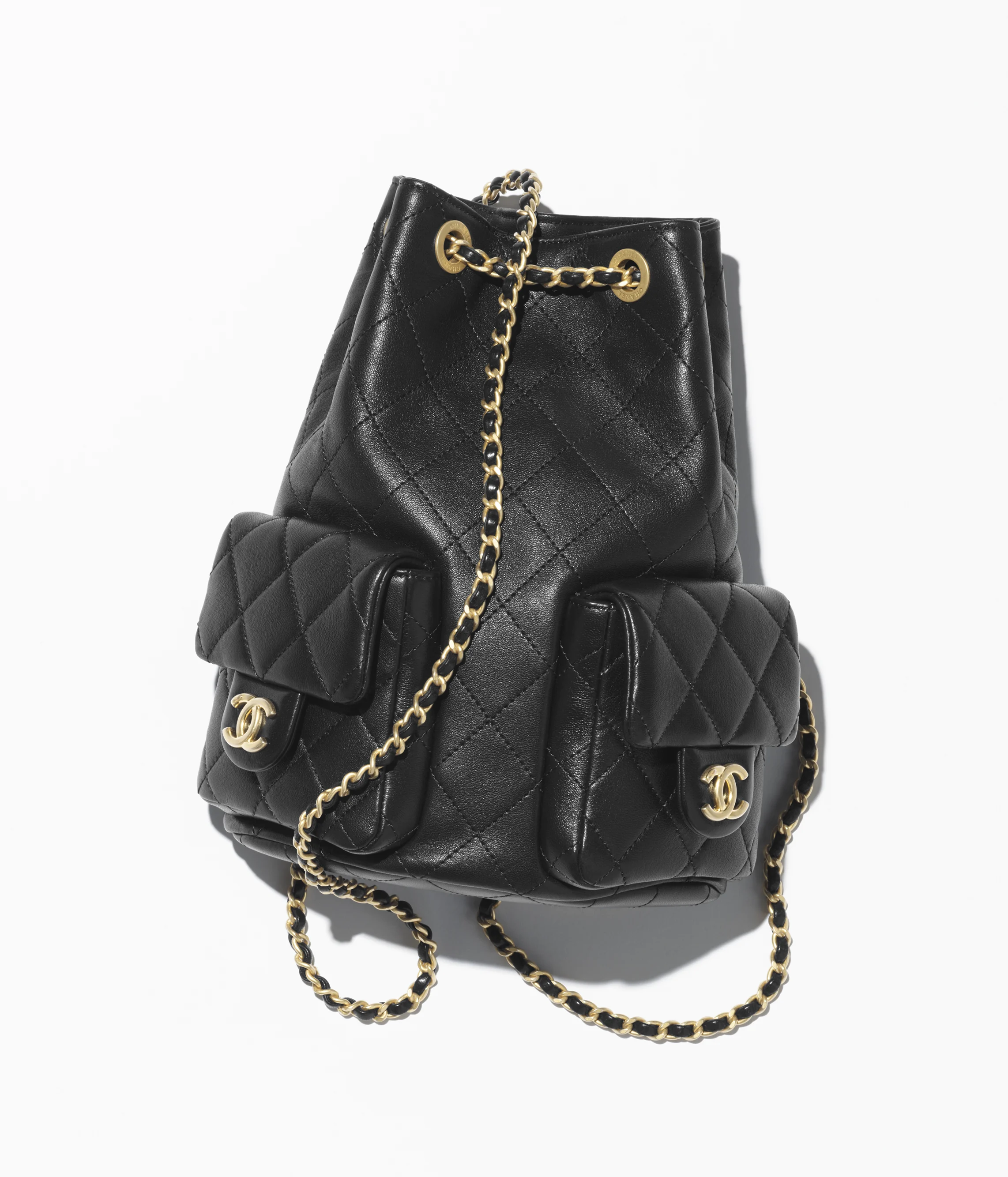 Chanel Backpack Shiny Lambskin & Gold-Tone Metal Black AS5310-B18791-94305