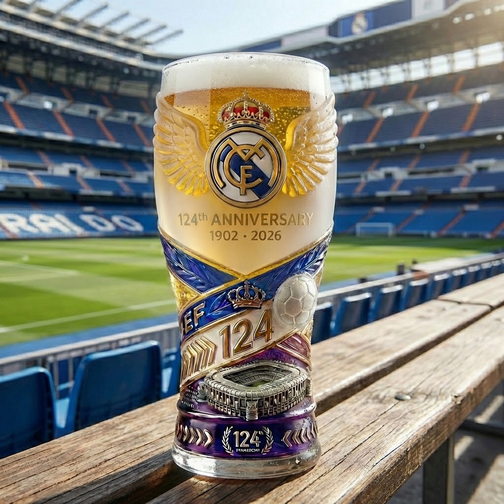 Real Madrid 124th Anniversary Commemorative Glass