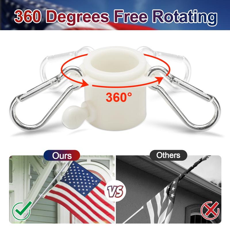 OldgloryHome Heavy Duty Flag Pole Set with 3*5FT Embroidered US Banners-kit