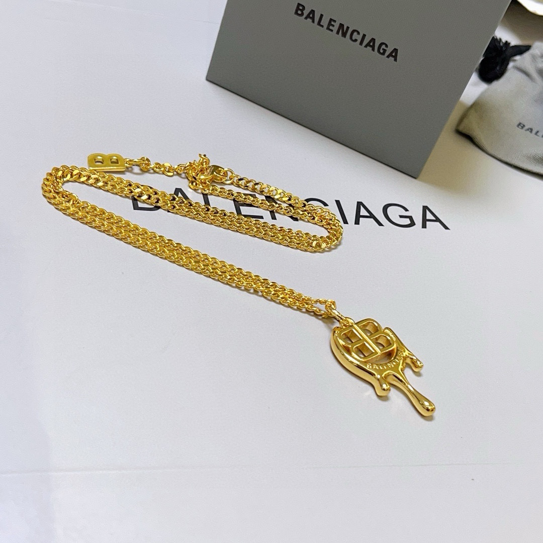 Balenciaga BB gold necklace