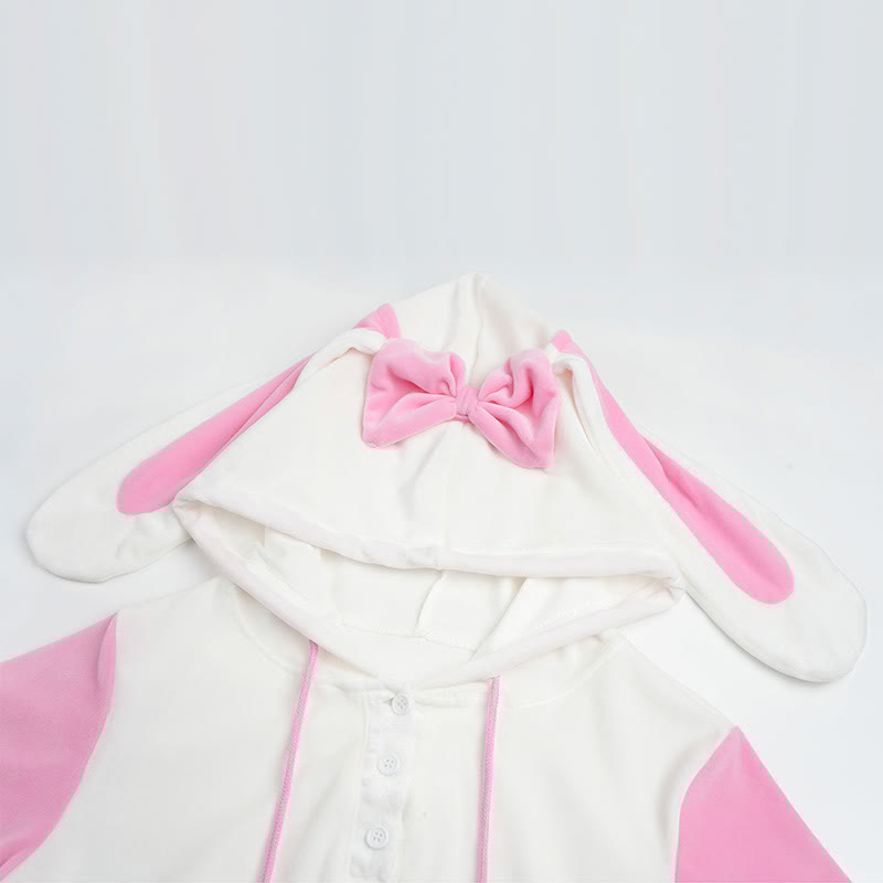 Cosplay Bunny Embroidery Colorblock Jumpsuit Lingerie