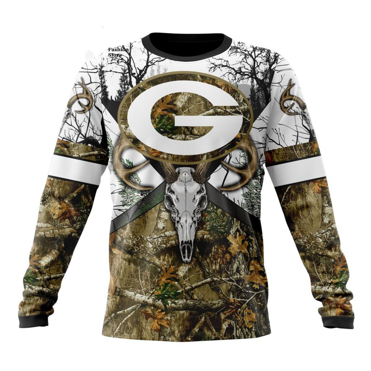 GREEN BAY PACKERS DEER SKULL AND FOREST 3D HOODIE