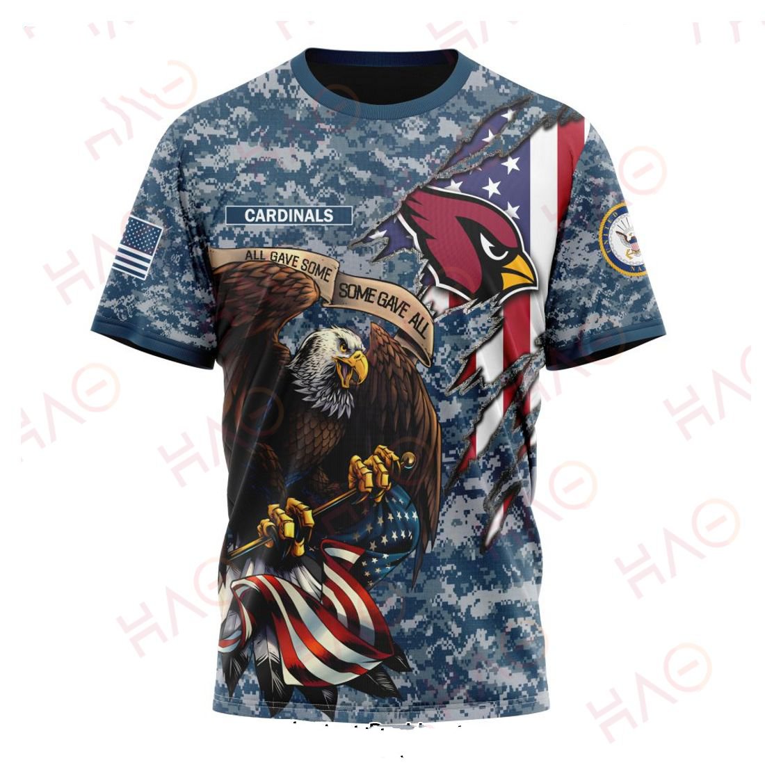 ARIZONA CARDINALS 3D HOODIE US NAVY VETERANS