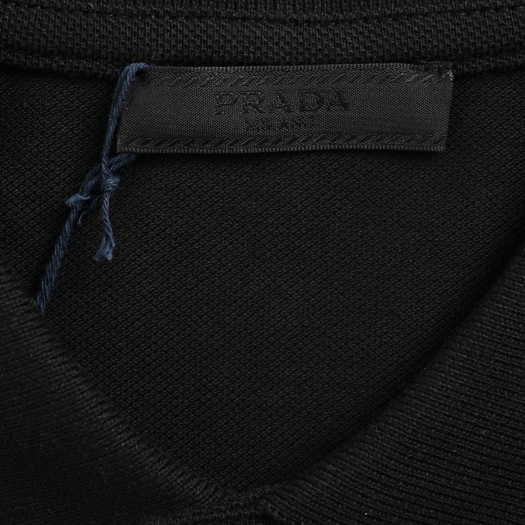 Prada 24ss classic chest silicone trim Polo short sleeve