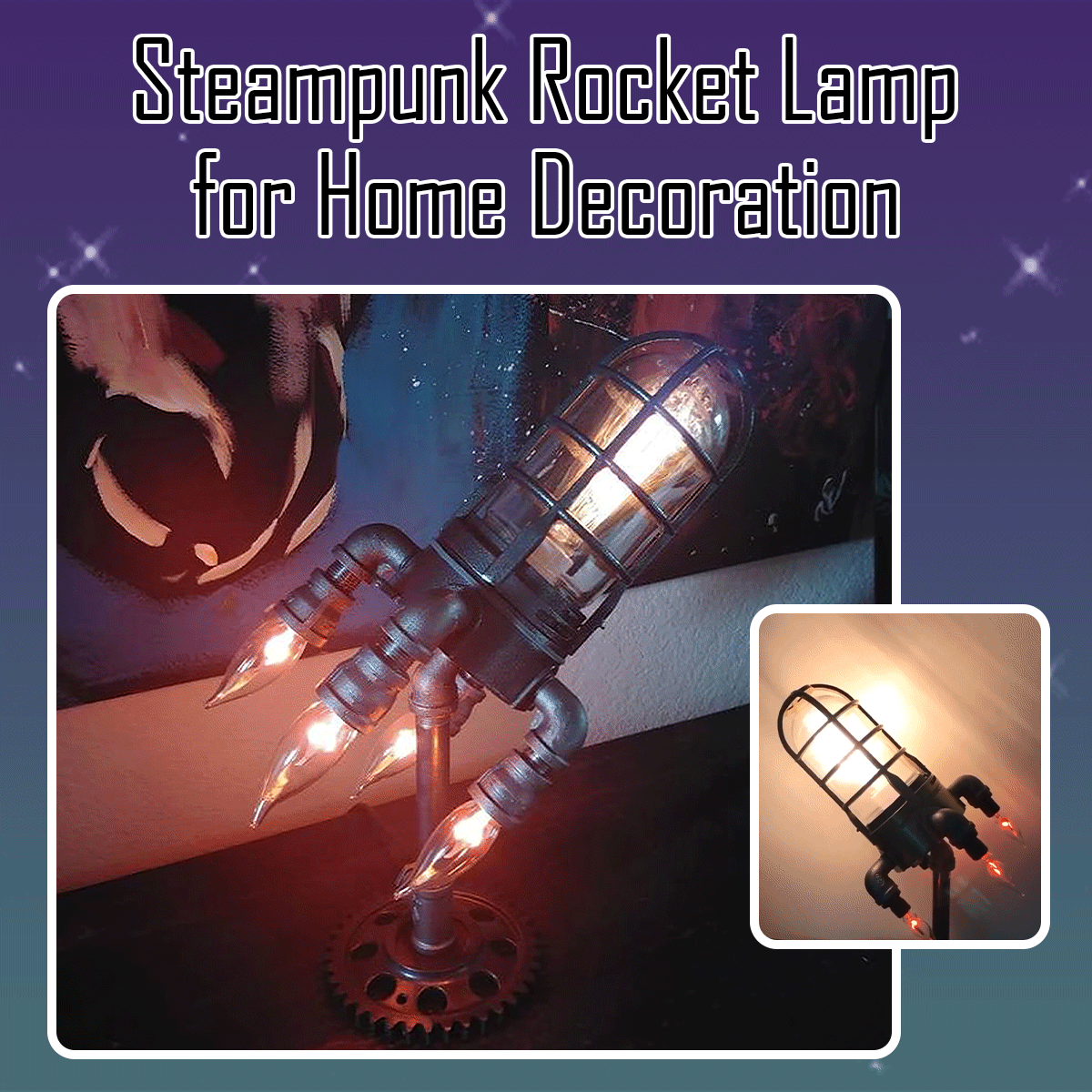 🚀Steampunk Rocket Lamp for Home Decoration