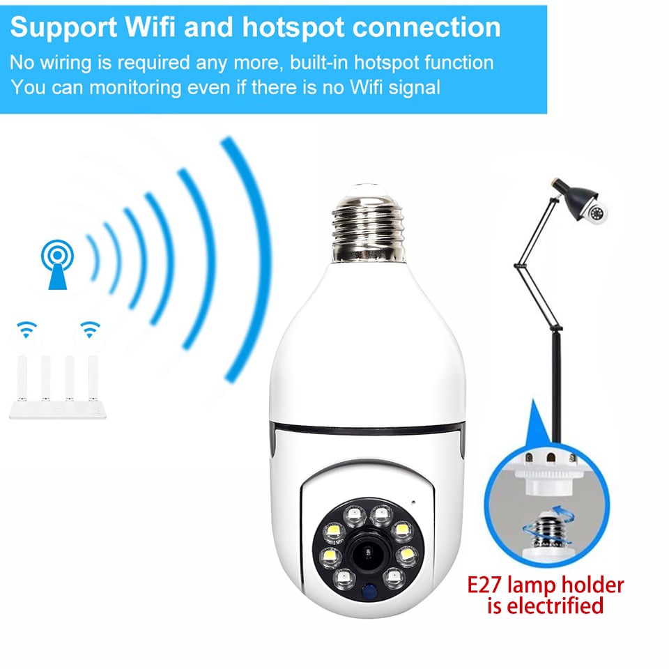 Wireless Wifi Light Bulb Camera Security Camera