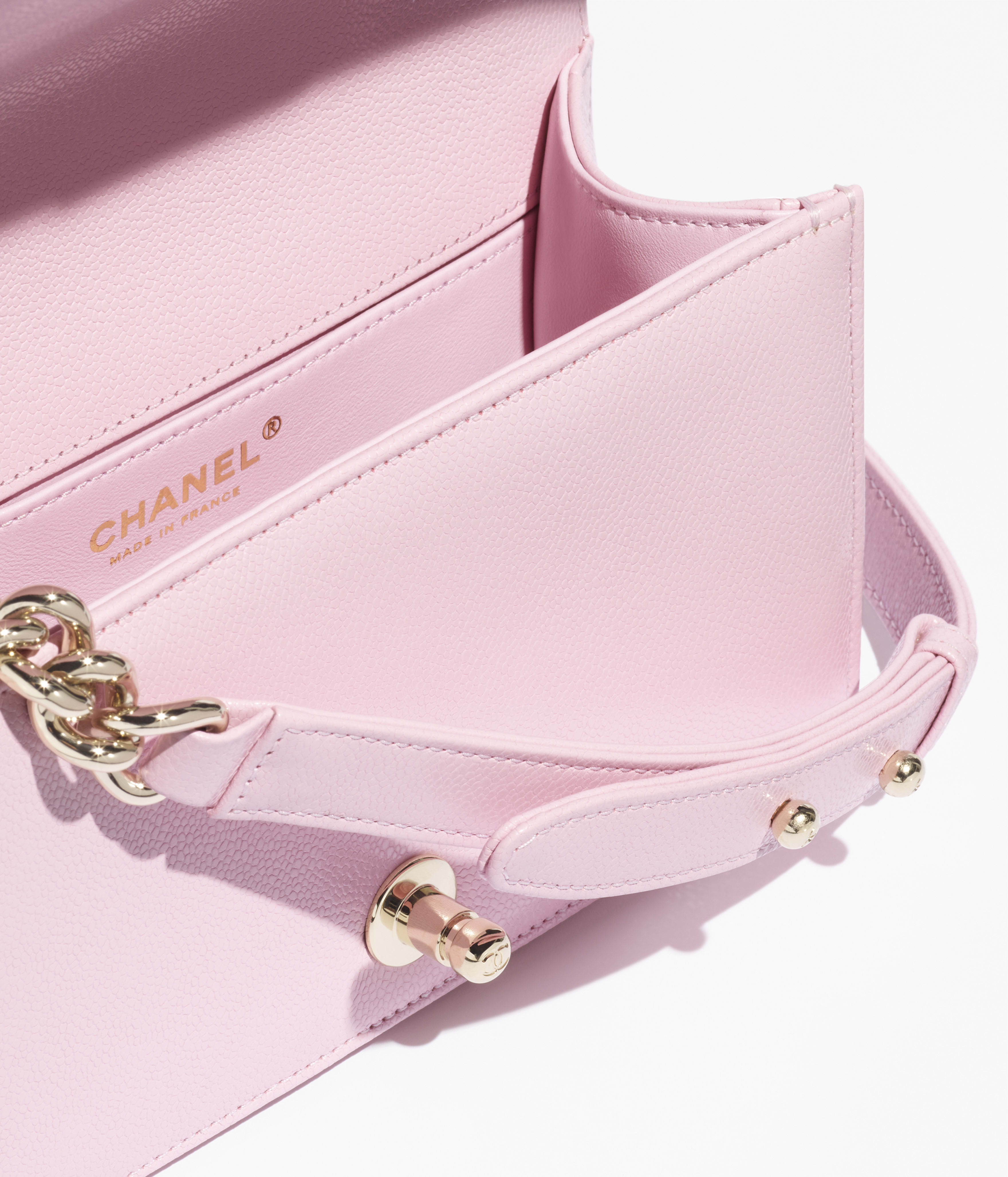 CHANEL Small BOY CHANEL Handbag Grained Calfskin & Gold-Tone Metal Light Pink A67085-B06643-NADOE