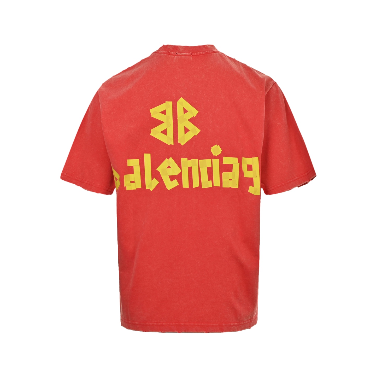 Balenciaga 25ss Masking Tape Washed Ripped Short Sleeve