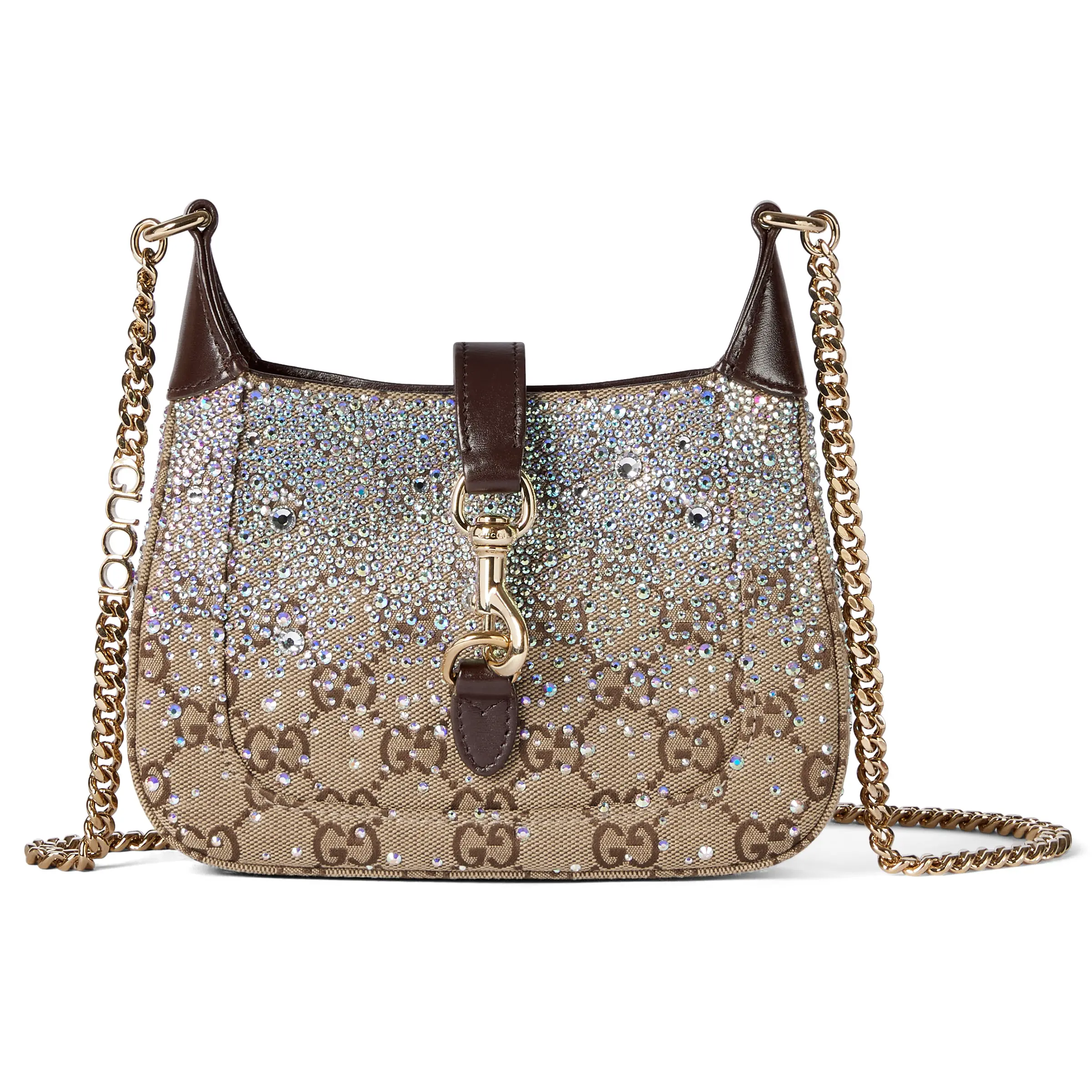 Gucci Jackie Notte series mini handbag brown diamond