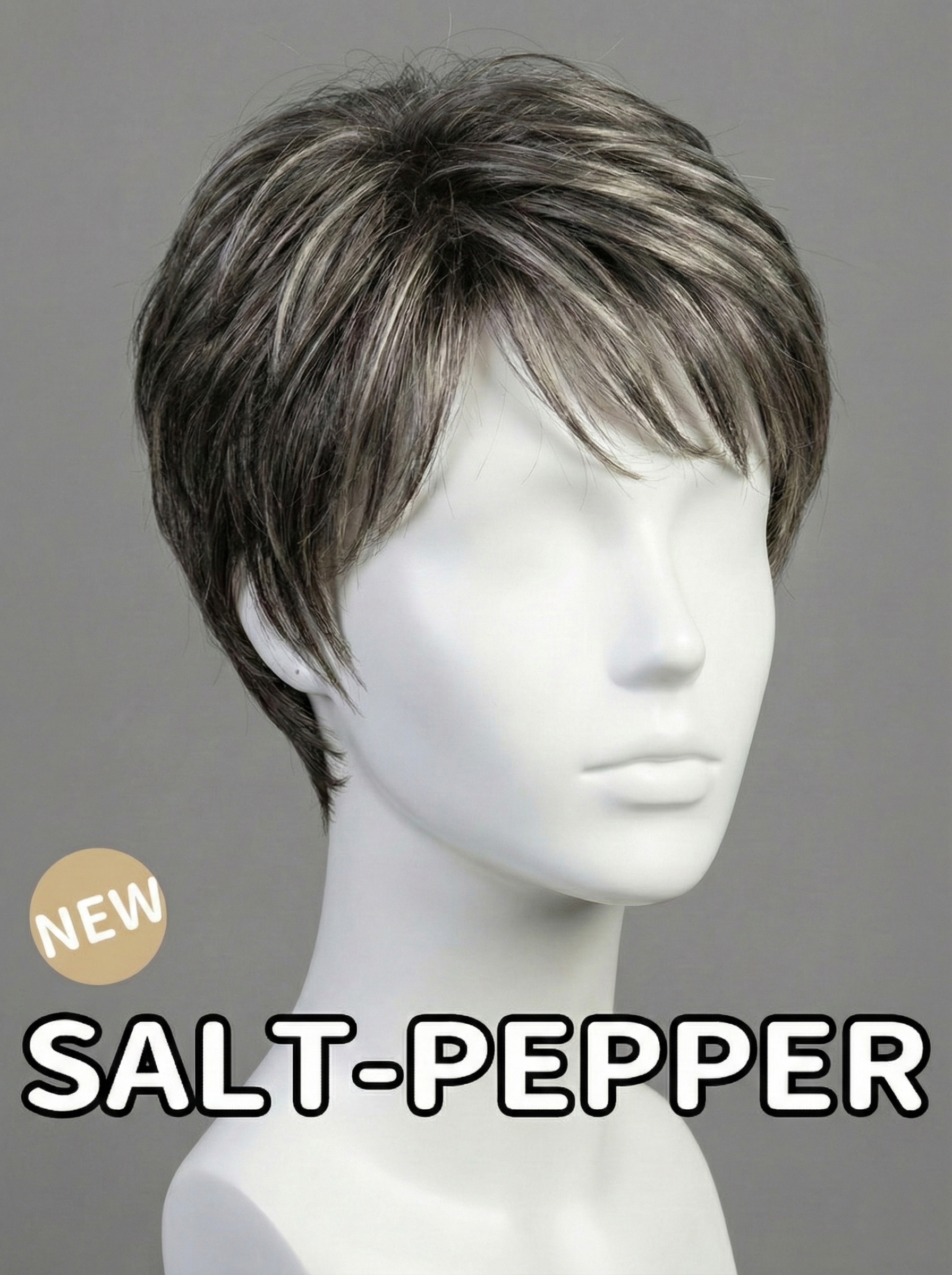 Textured Pixie Wig with Brown Highlights