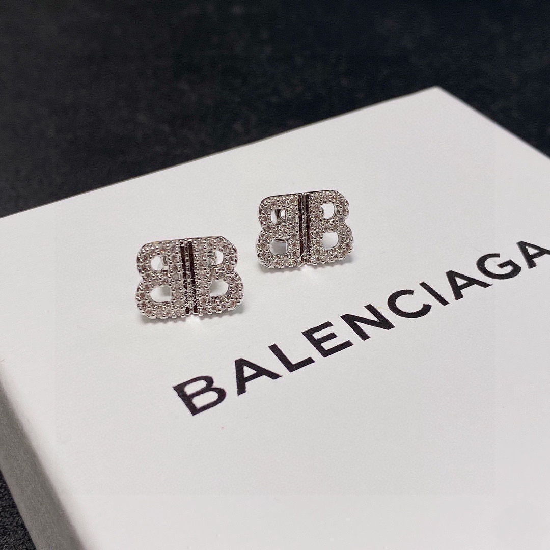 Balenciaga BB diamond earrings
