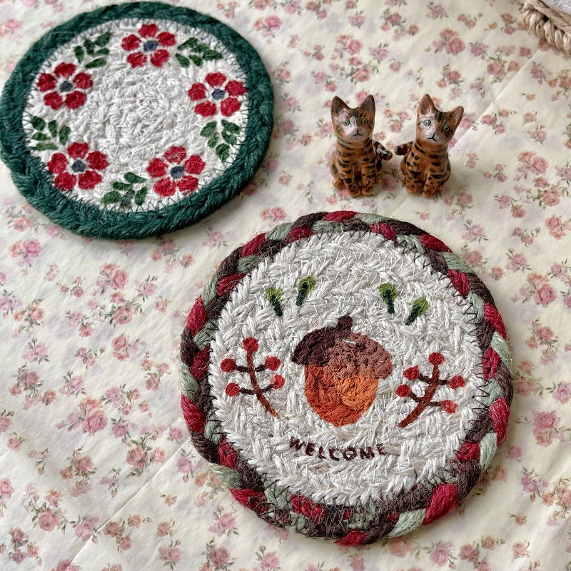 Vintant Handmade Braided Jute Round Coaster