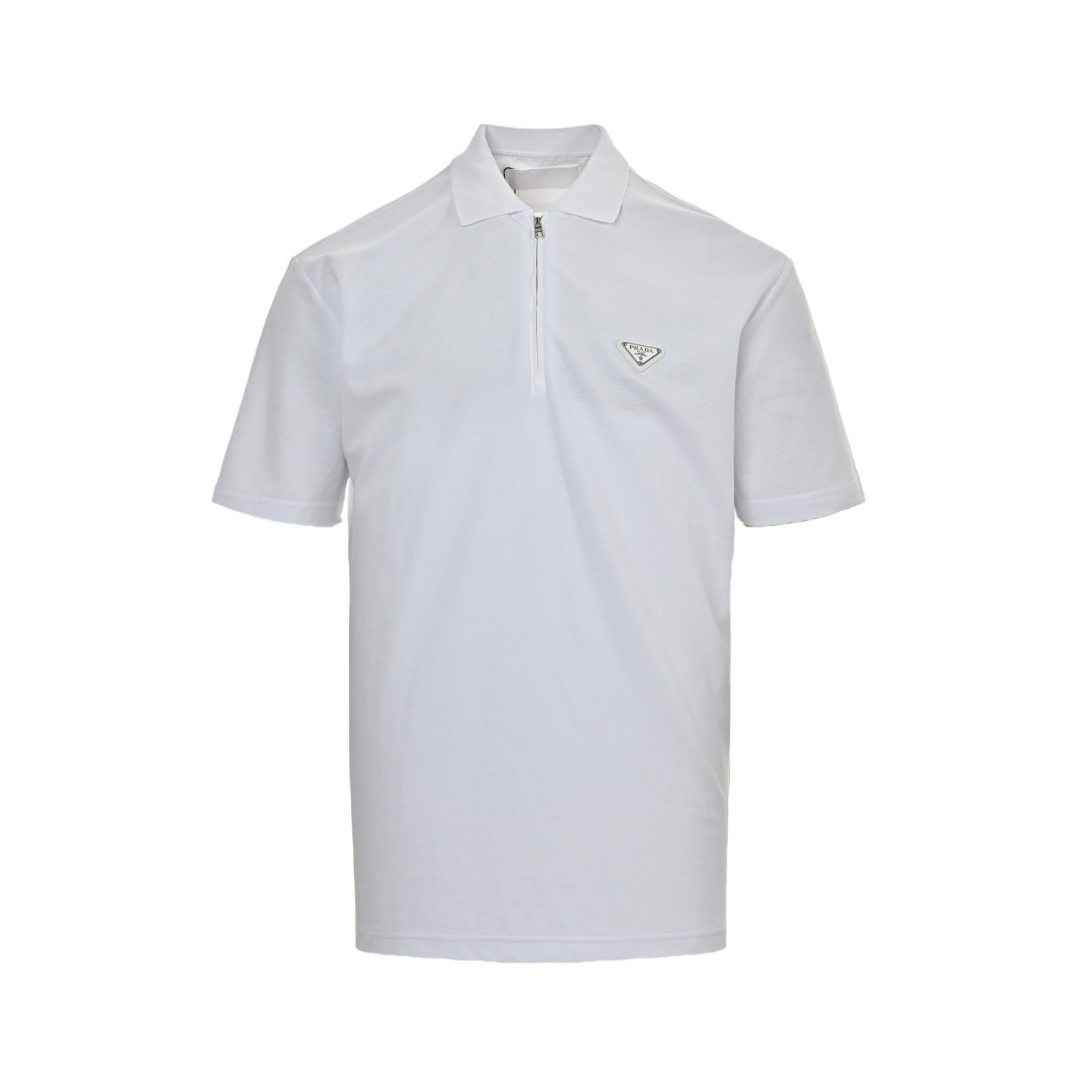 Prada 25ss triangle logo half-zip Polo short sleeve