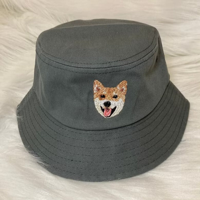 Custom Pet Portrait Embroidered Bucket Hat