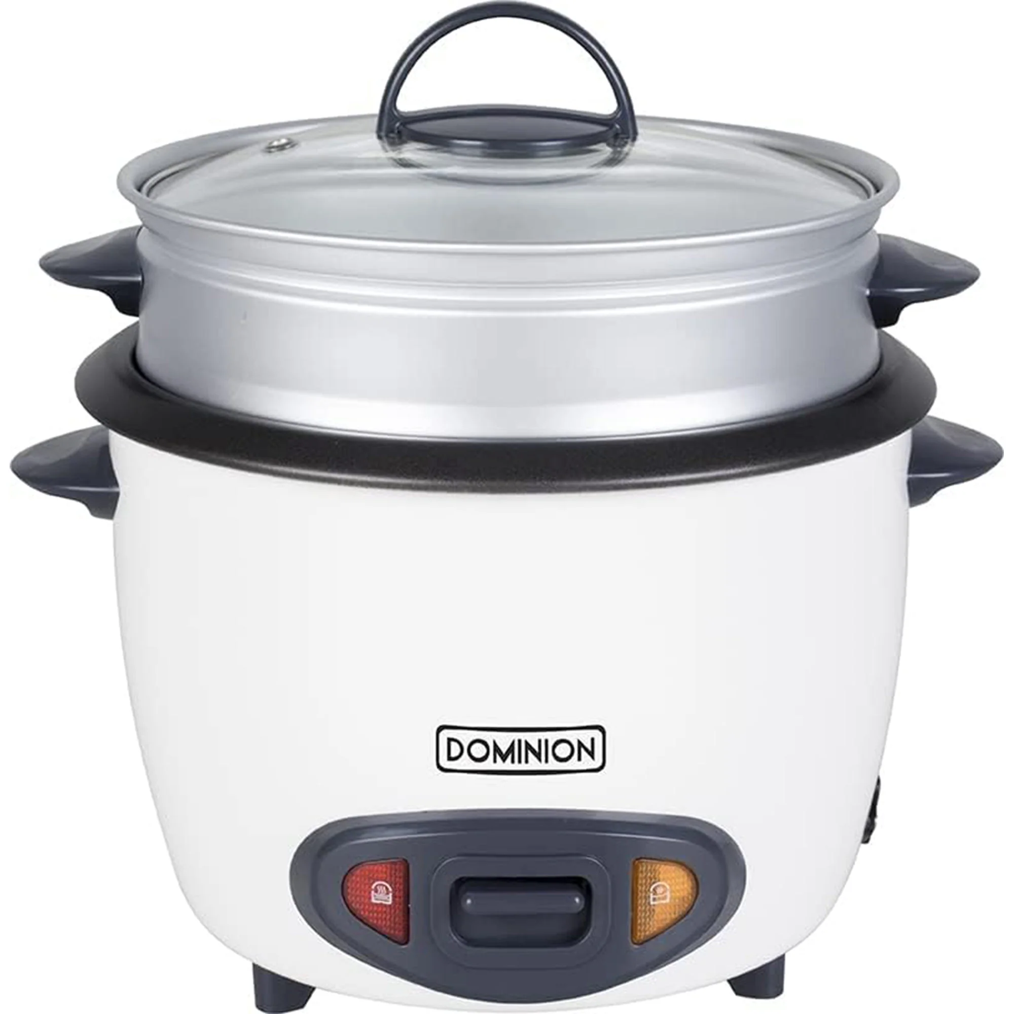 Dominion 24 Cup Cooked (12 Uncooked) Rice Cooker wtih Removable Nonstick Pot & Food Steamer, White