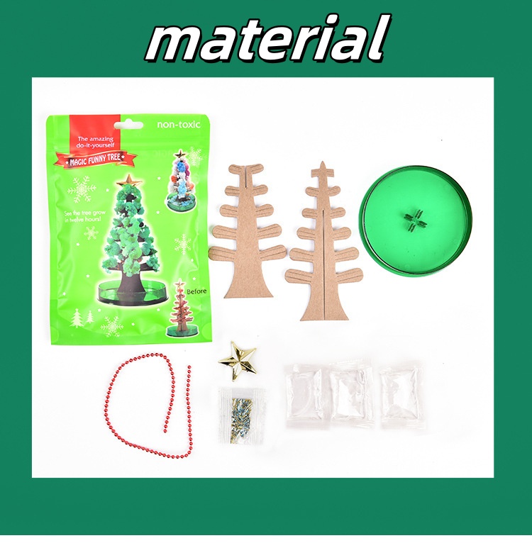 Science experiment Christmas tree magical watering grow Creative magic Crystal tree diy handmade toy paper tree blossom