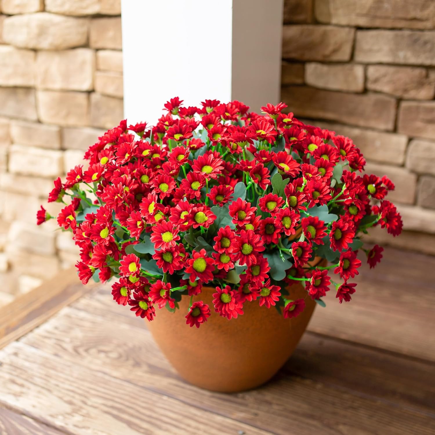 💥ON SALE💥- Artificial Mums Flowers for Outdoors Fall Autumn Decoration - UV resistant, Waterproof, Windproof