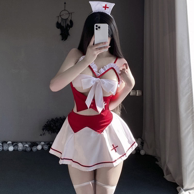Cosplay Nurse Uniform Bow Lingerie Set