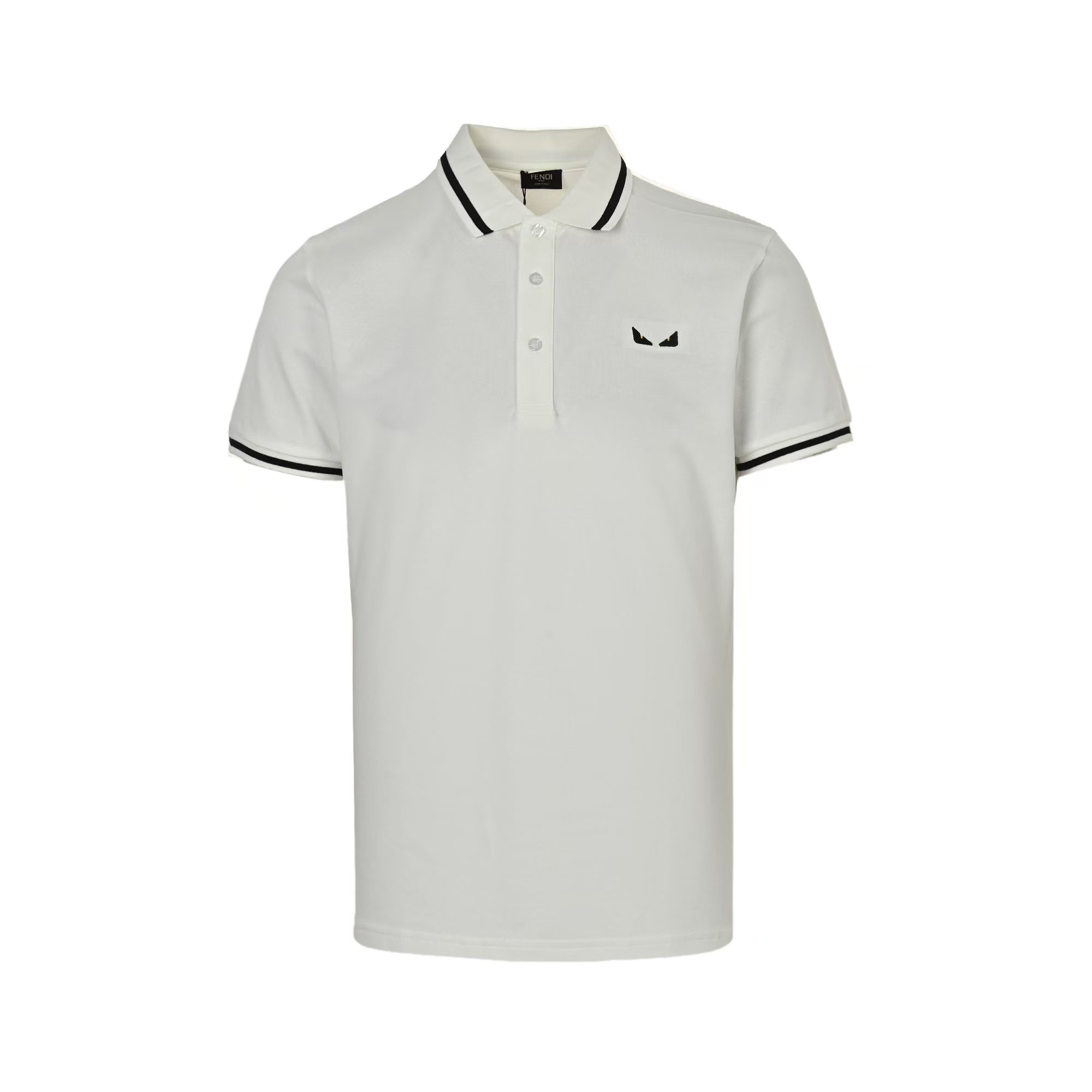 Fendi 25ss Monster Eyes Embroidered Polo Short Sleeve