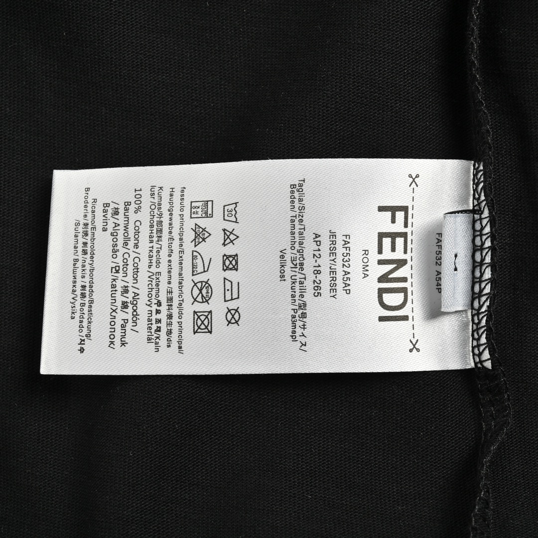 Fendi 24Fw short-sleeved shirt with contrasting double F logo embroidery on the chest