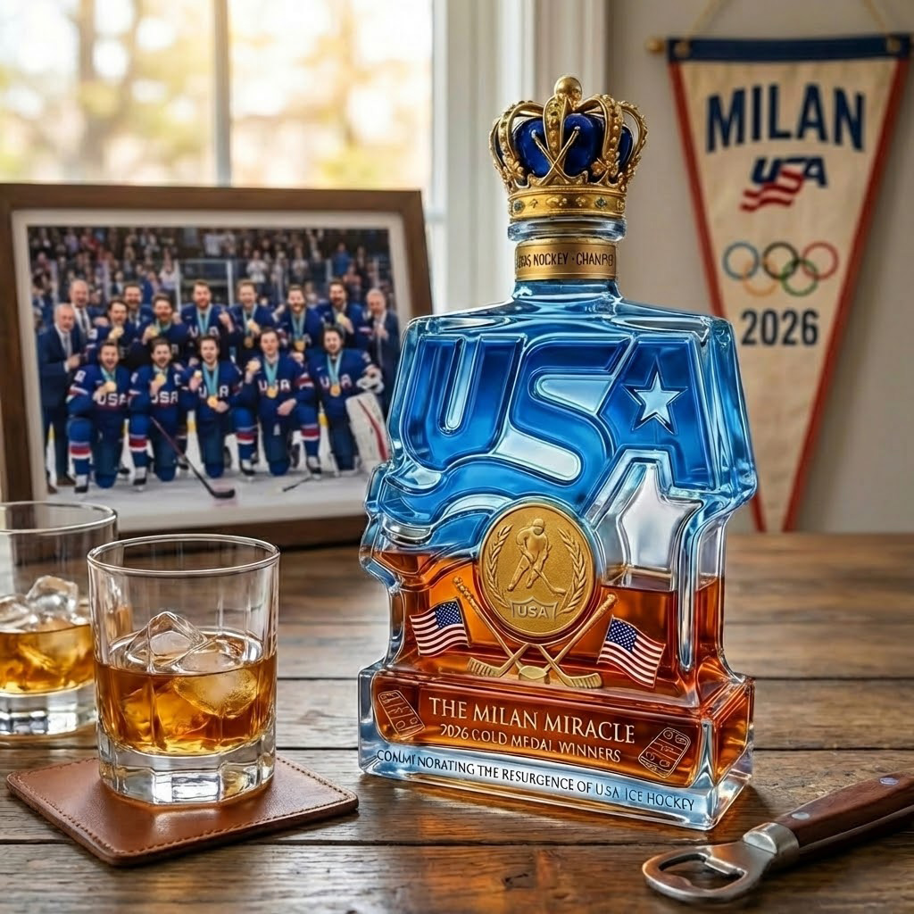 🏒 USA Ice Hockey “Milan Miracle” Limited Edition Whiskey Bottle