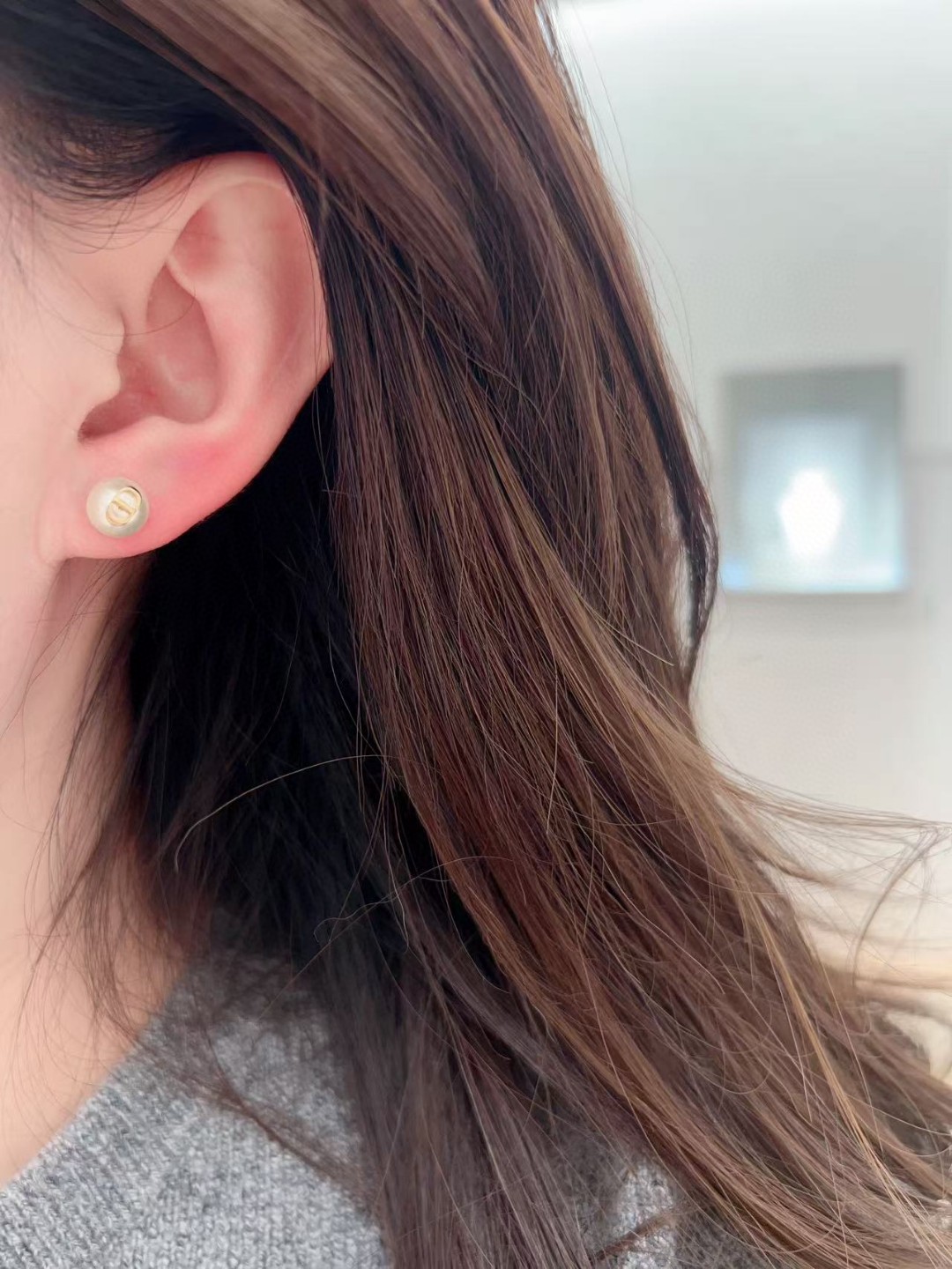 Dior Limited Edition Hollow Heart Pearl Earrings
