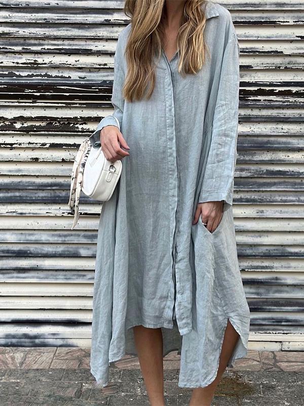 Women's Fashion Loose Cotton and Linen Dress