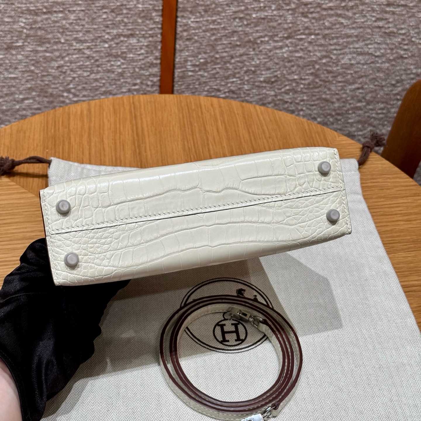 Hermes mini kelly 3CParchemin handbag (handmade to order)