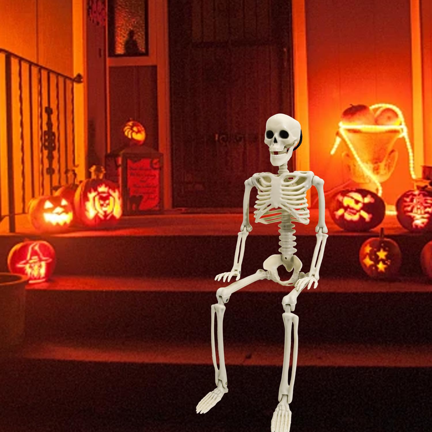 🔥Limited-Time Halloween Offer!🔥Full Body Posable Skeleton Realistic Human Bones