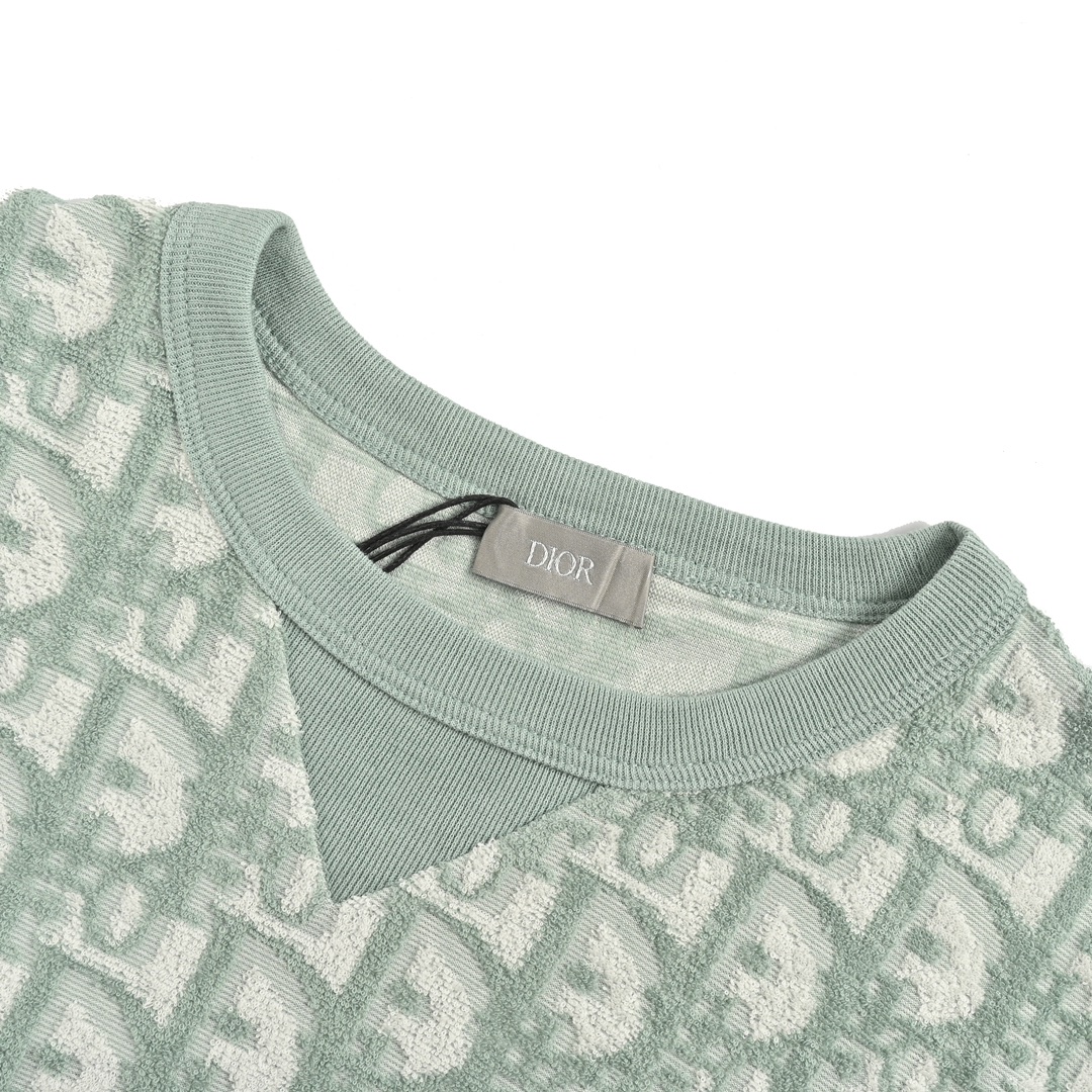 Dior 24ss full print monogram jacquard towel short sleeve