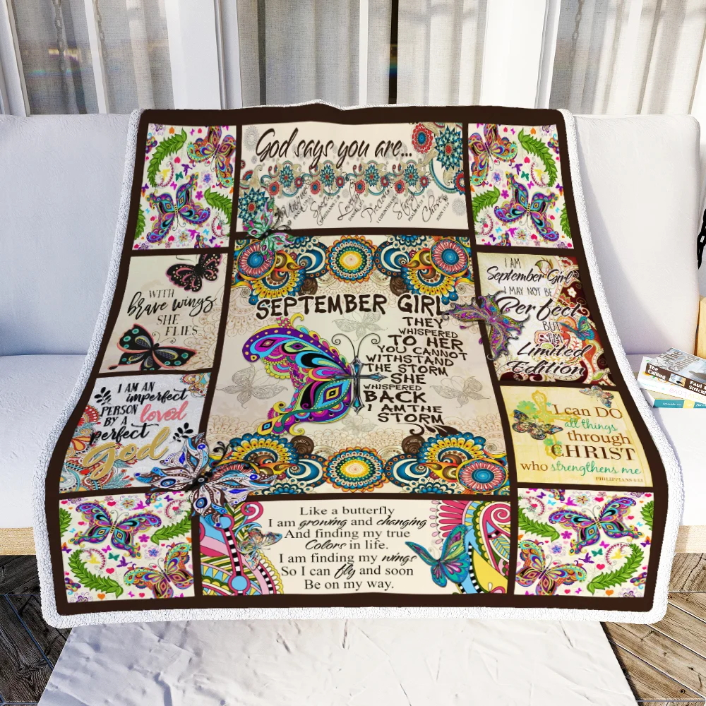 September Girl. I Am The Storm. Butterfly Sofa Throw Blanket